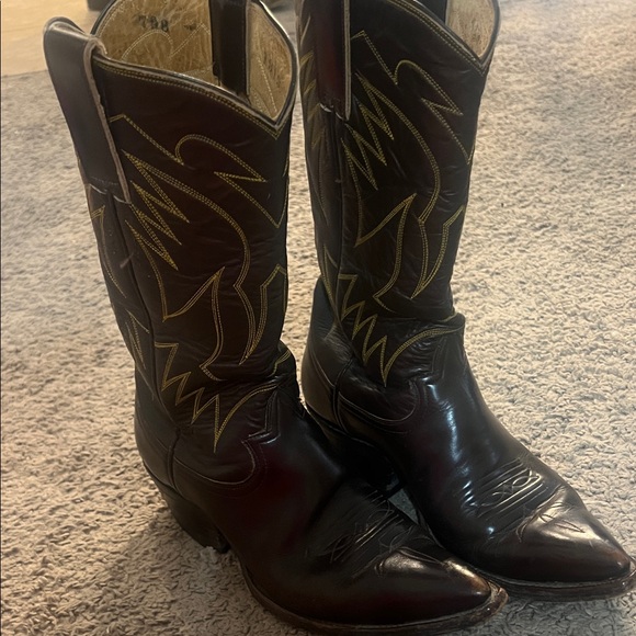 Vintage Justin Boots Women's Brown Cowboy Boots - Picture 1 of 5